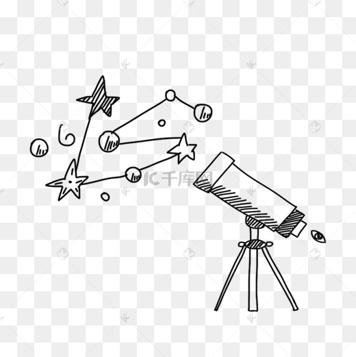 天文望远镜手绘图片图片