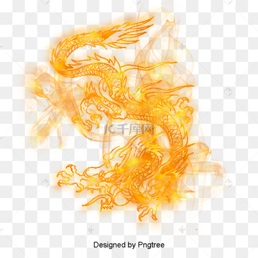 彩绘金龙矢量图片