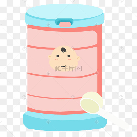 婴儿辅食奶粉插画图片