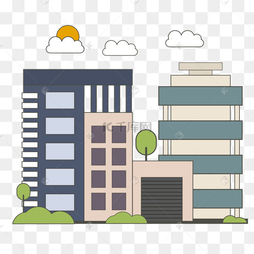 卡通城市住宅公寓图片