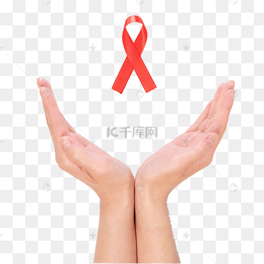 用双手捧起红色丝带免扣图图片