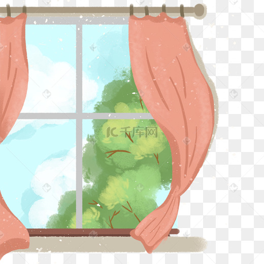 窗户卡通png素材图片
