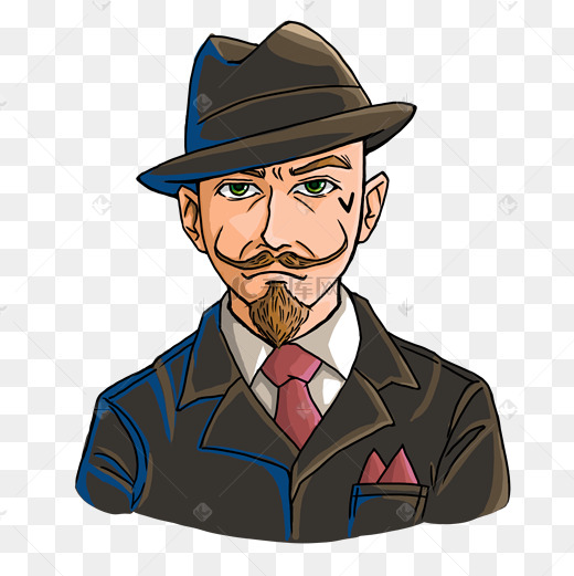 外国人卡通滑雪人物