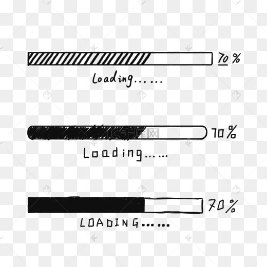 手绘黑白进度条图片