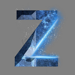 炫酷蓝色星空星辰字母z