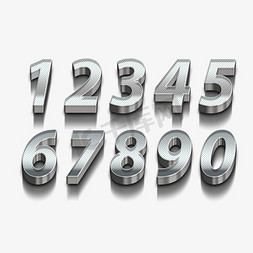 立体3数字免抠艺术字图片_银色3D立体数字