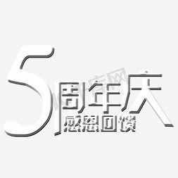 精美包包免抠艺术字图片_唯美精美5周年庆感恩回馈艺术字