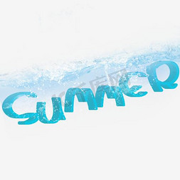 蓝色summer免抠艺术字图片_SUMMER艺术字免抠图