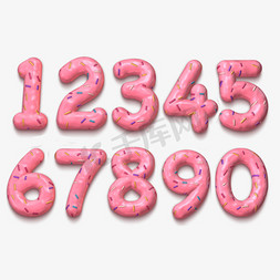 列表样式免抠艺术字图片_甜甜圈风格可爱数字