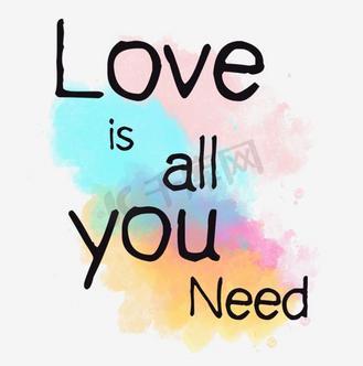 水彩英文字装饰