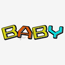 母婴黄色免抠艺术字图片_BABY