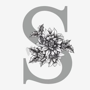 灰色轻奢大气字母s