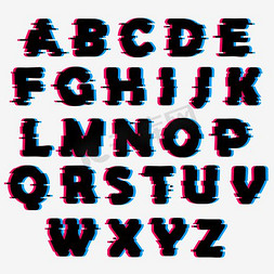 抖音故障logo免抠艺术字图片_创意故障艺术风格的字母