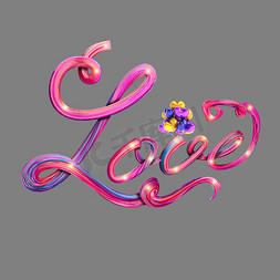 love文字设计免抠艺术字图片_LOVE油漆立体炫彩艺术字
