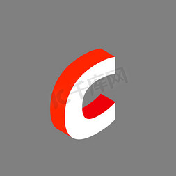 c字母c免抠艺术字图片_3D立体的字母C