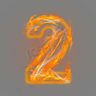 炫酷火焰光效倒计时数字2