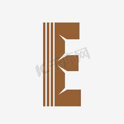 E字母免抠艺术字图片_创意凹字体字母E