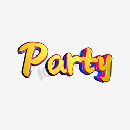 霓虹party免抠艺术字图片_party英文字母设计