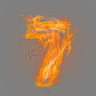 炫酷火焰光效倒计时数字7