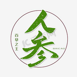 植物艺术字免抠艺术字图片_人参艺术字