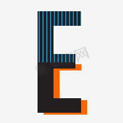 科技引领时尚免抠艺术字图片_时尚创意科技条纹字母E