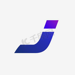 创意尖锐体字母J