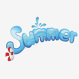 夏季summer金色立体字体