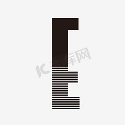 创意镂空线条时尚字母E