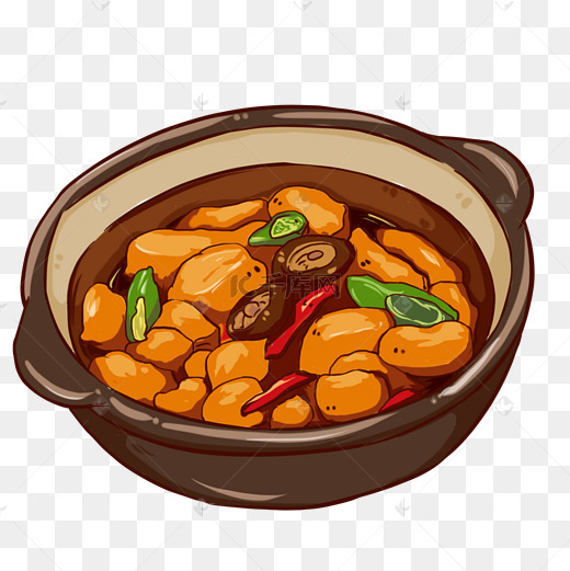 美食黄焖鸡手绘图片
