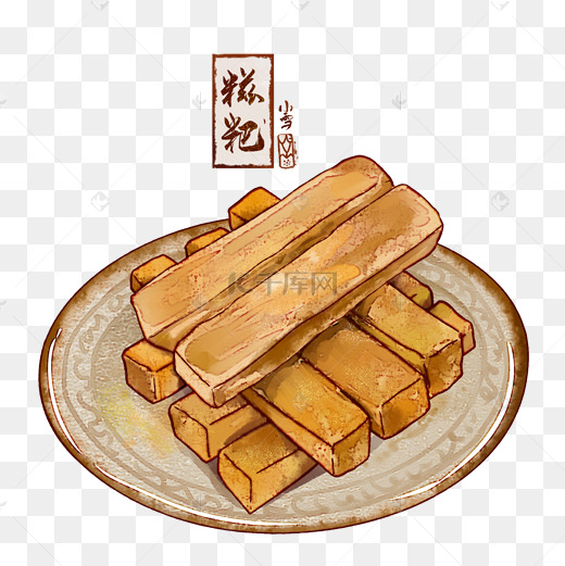 糍粑手绘插画图片
