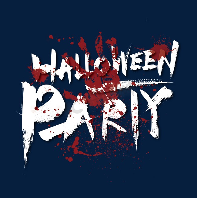 大气手写HalloWeenParty艺术字图片