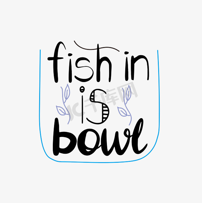 svg手绘鱼在碗里黑色英文字母字体设计插画图片