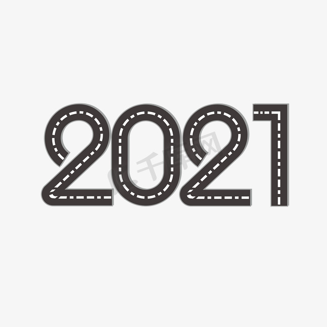 2021虚线创意字图片