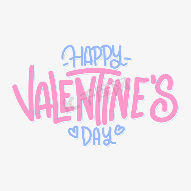 情人节快乐Valentine's Day手写英文卡通字体图片