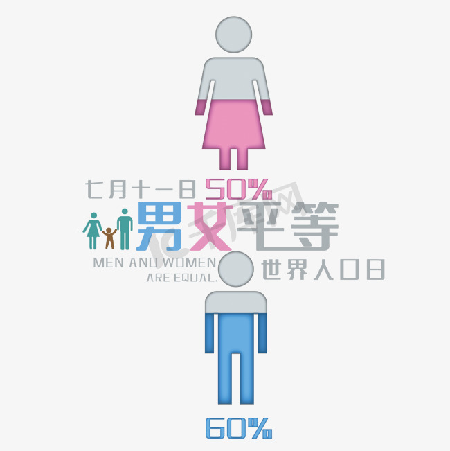 男女平等艺术字图片