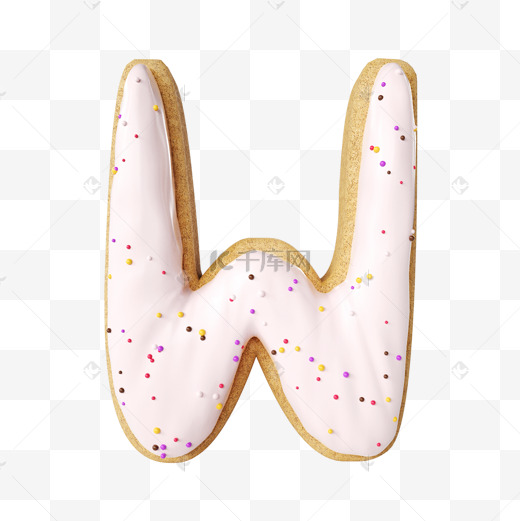 甜甜圈英文字母w图片
