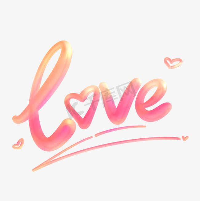 情人节创意英文LOVE爱心艺术字图片