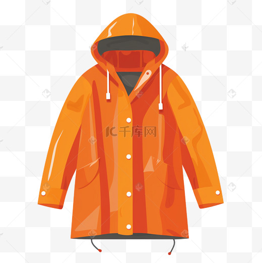 雨衣衣服服饰风衣橙色图片