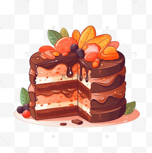 蛋糕甜点美食点心下午茶卡通手绘图片