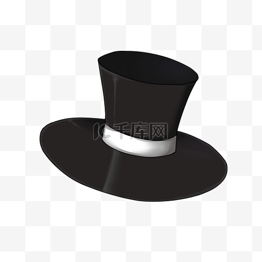 黑色礼帽装饰插图图片