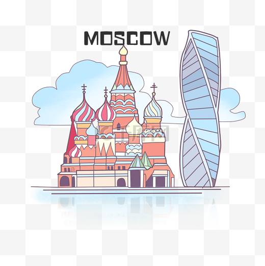 俄罗斯莫斯科城市地标红场PNG图片
