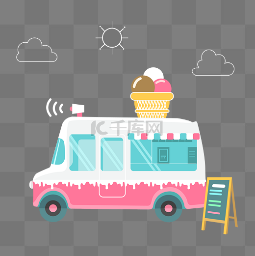 冰淇淋PPT快餐车图片