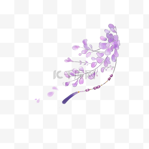 古风手绘植物花卉紫薇花图片