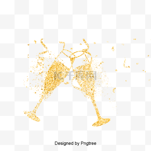 金色香槟庆祝元素图片