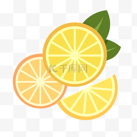 橙子柠檬平面卡通简约png图片
