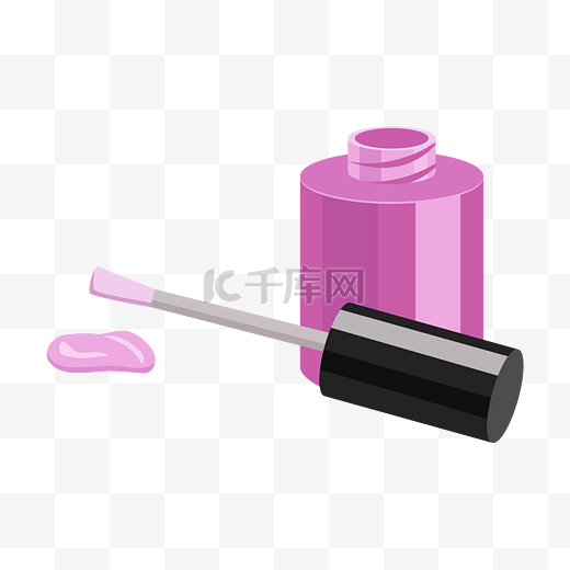 紫色的指甲油插画图片