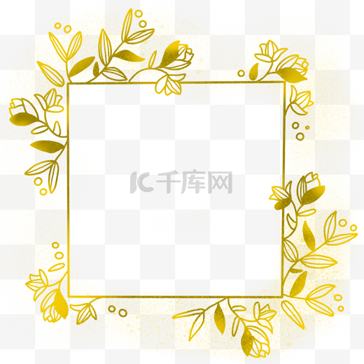 黄色的婚礼边框 图片