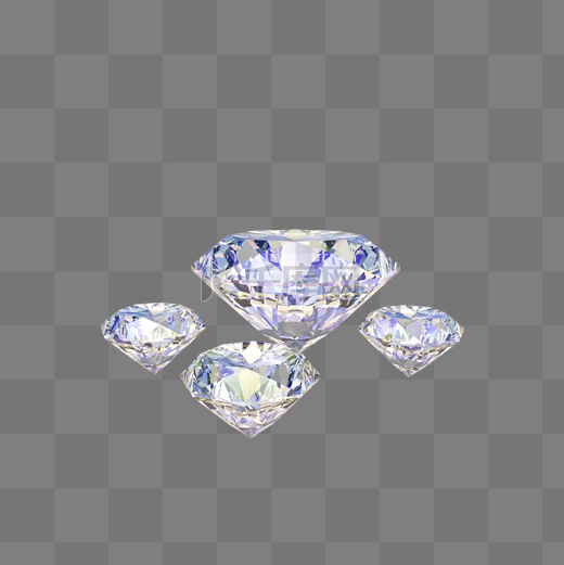 C4D立体水晶透亮钻石素材图片