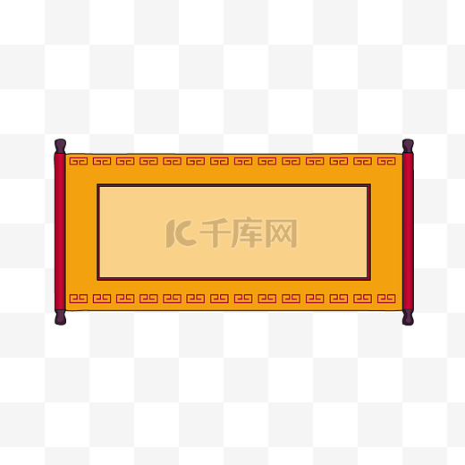 手绘中式卷轴复古花纹仿古卷轴图片