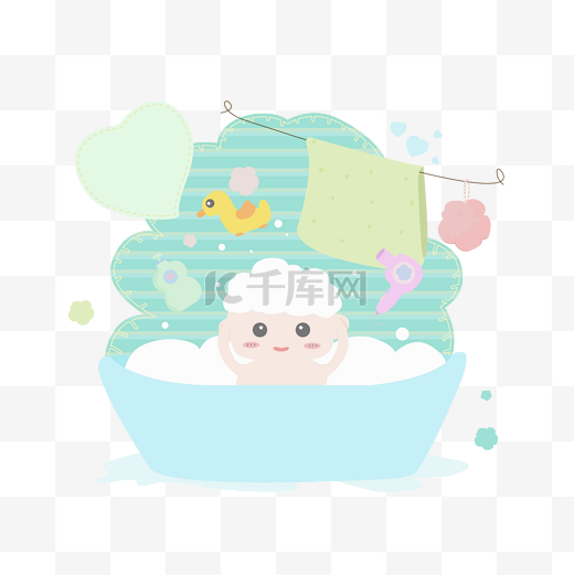 澡盆里的婴儿泡沫图片
